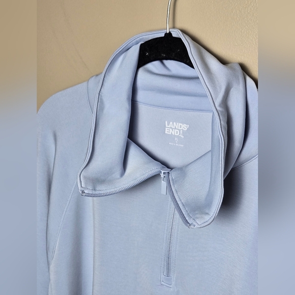 NWT Land's End Cupro Half Zip Athleisure Quiet Luxury Pullover, XL - Picture 4 of 6